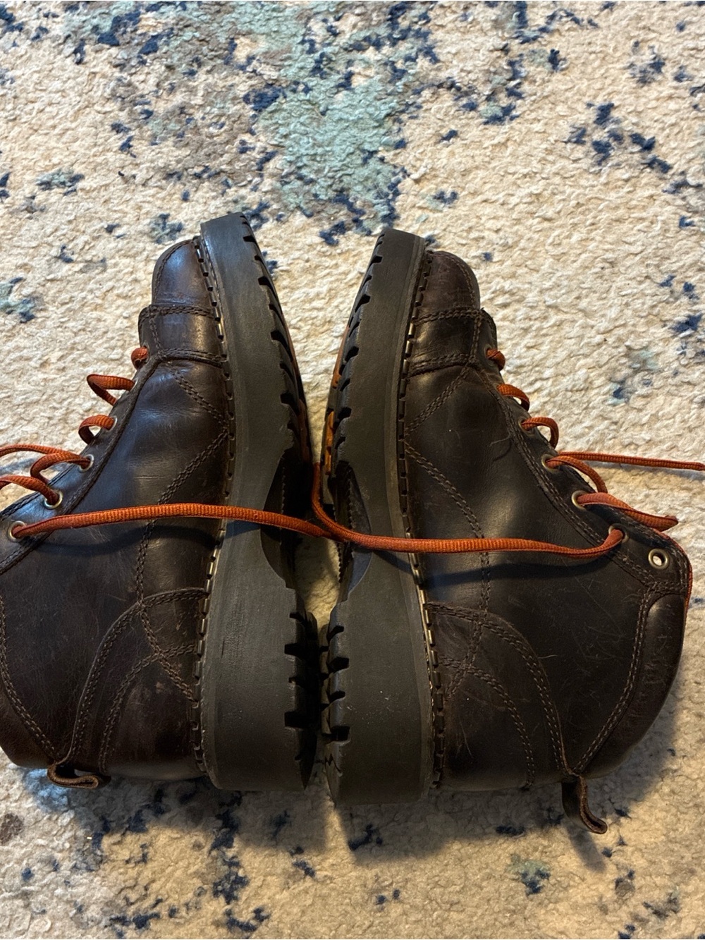 Women’s vintage AE American Eagle Brown Leather Lace-Up Platform Boots size 8 - Picture 5 of 7